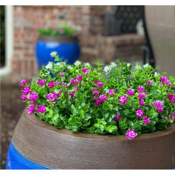 8 Bundles Artificial Flowers Lifelike No Fade UV Resistant Fake Plastic Flowers - Picture 2 of 7